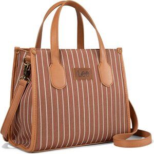 Elegant x Lee Women's Stripe Tote - Perfect Work Bag with Vegan Leather Style
